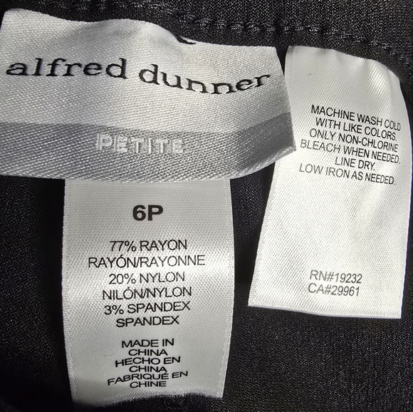 NWT Alfred Dunner Black Pull On Pants With Pockets Women Size 6 Petite - Picture 6 of 6